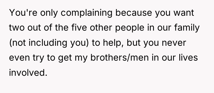 You're only complaining because you want two out of the...