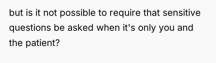 but is it not possible to require that sensitive questions...
