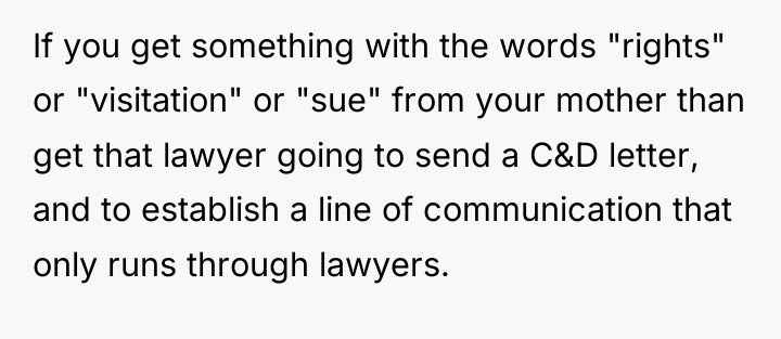 If you get something with the words "rights" or "visitation"...