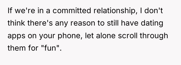 If we're in a committed relationship, I don't think there's...