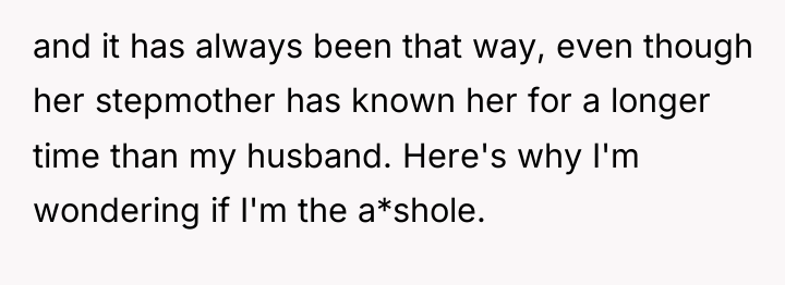 and it has always been that way, even though her...
