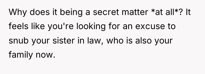 Why does it being a secret matter *at all*? It...
