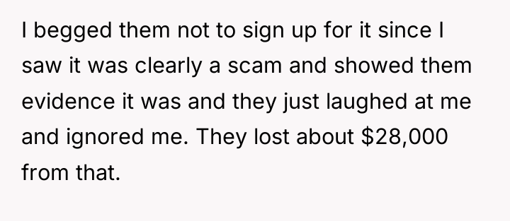 I begged them not to sign up for it since...