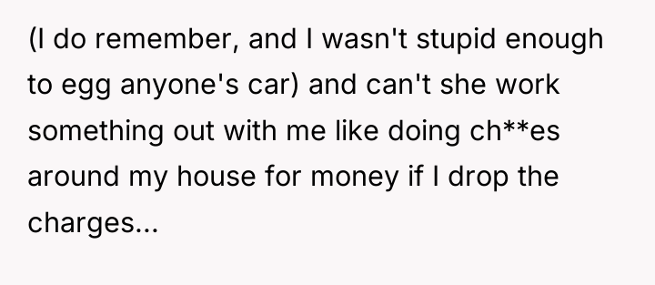 (I do remember, and I wasn't stupid enough to egg...