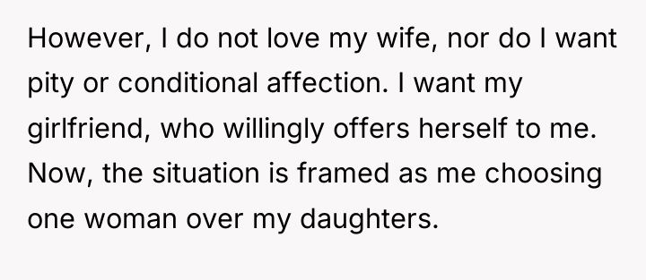 However, I do not love my wife, nor do I...