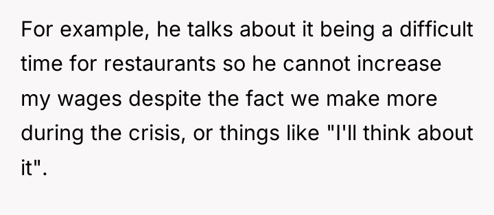 For example, he talks about it being a difficult time...