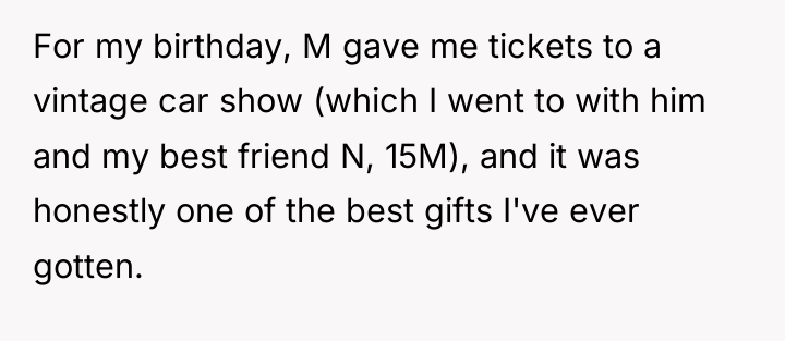 For my birthday, M gave me tickets to a vintage...