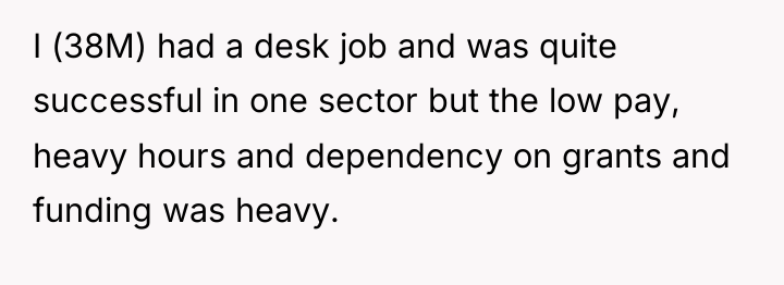 I (38M) had a desk job and was quite successful...