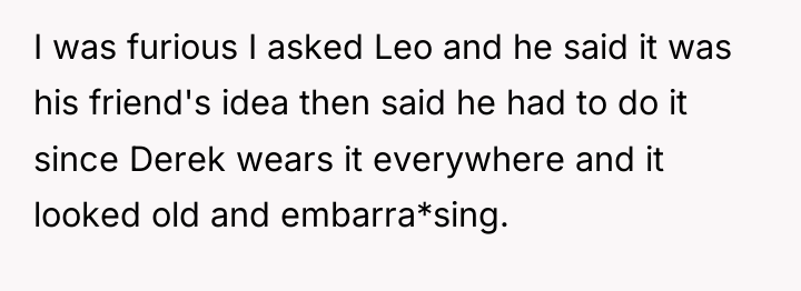 I was furious I asked Leo and he said it...