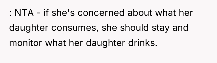 : NTA - if she's concerned about what her daughter...