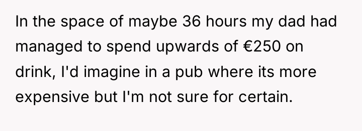 In the space of maybe 36 hours my dad had...