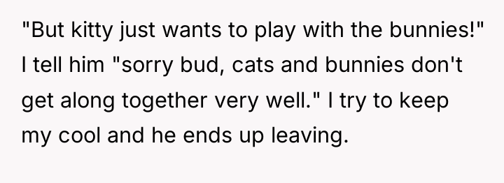 "But kitty just wants to play with the bunnies!" I...