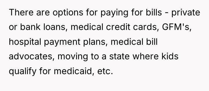 There are options for paying for bills - private or...