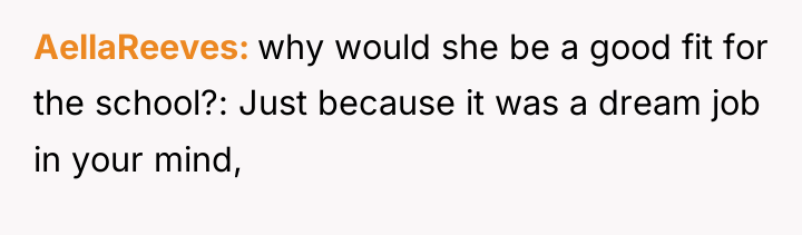 AellaReeves why would she be a good fit for the...