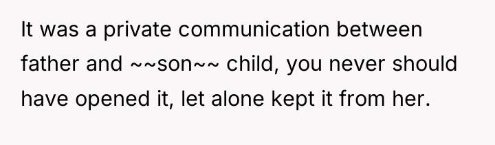 It was a private communication between father and ~~son~~ child,...
