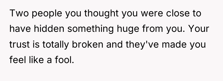 Two people you thought you were close to have hidden...