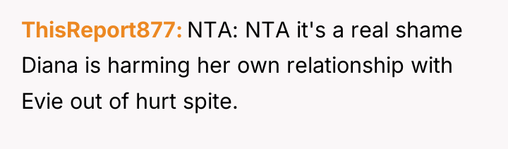 ThisReport877 NTA: NTA it's a real shame Diana is harming...