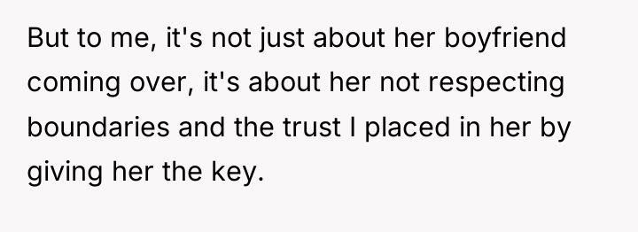 But to me, it's not just about her boyfriend coming...