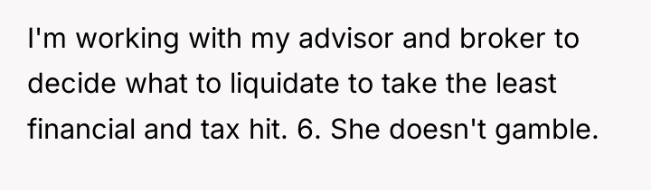 I'm working with my advisor and broker to decide what...