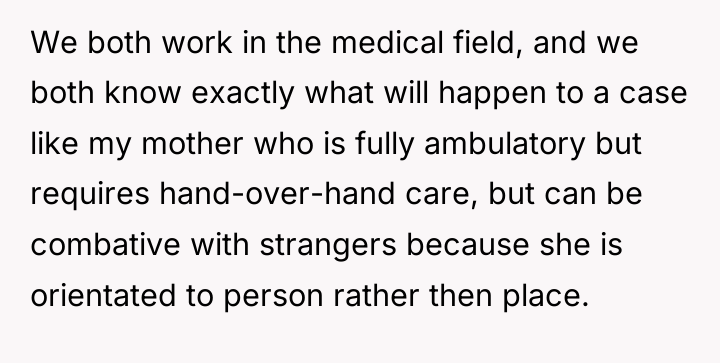 We both work in the medical field, and we both...