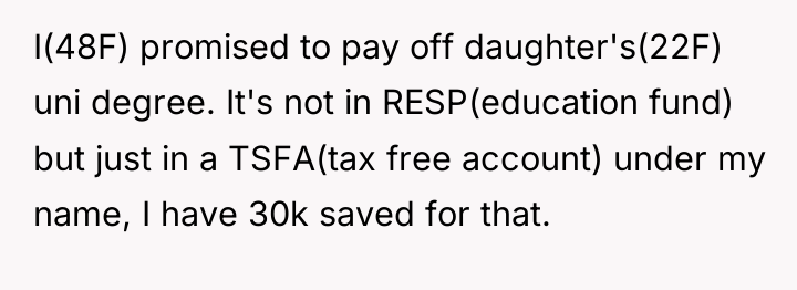 I(48F) promised to pay off daughter's(22F) uni degree. It's not...