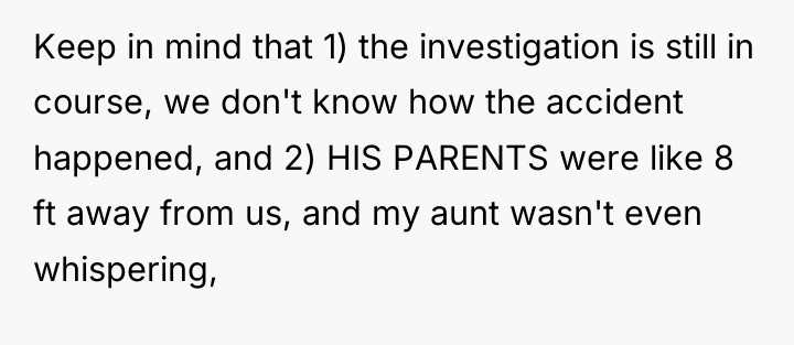 Keep in mind that 1) the investigation is still in...