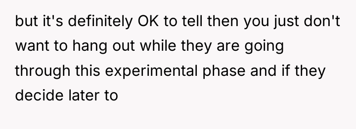 but it's definitely OK to tell then you just don't...