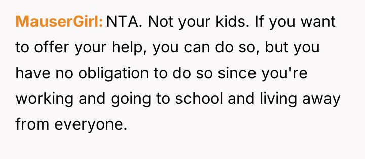 MauserGirl NTA. Not your kids. If you want to offer...
