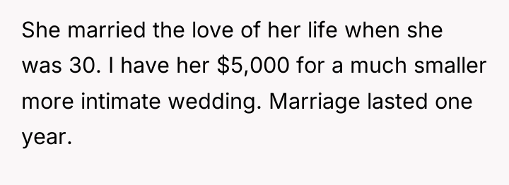 She married the love of her life when she was...