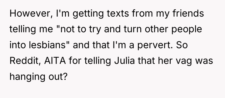 However, I'm getting texts from my friends telling me "not...