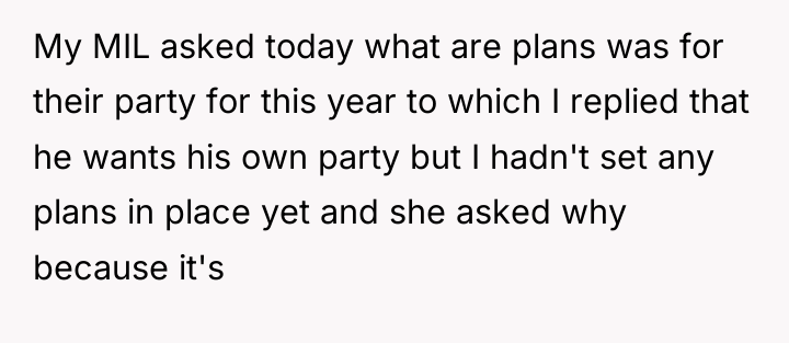 My MIL asked today what are plans was for their...
