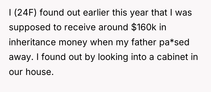 I (24F) found out earlier this year that I was...