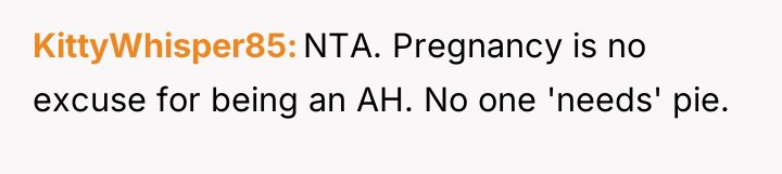 KittyWhisper85 NTA. Pregnancy is no excuse for being an AH....