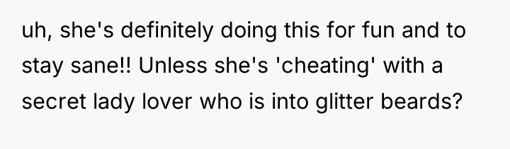 uh, she's definitely doing this for fun and to stay...