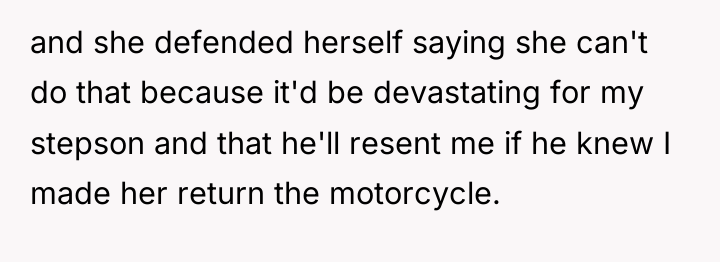 and she defended herself saying she can't do that because...