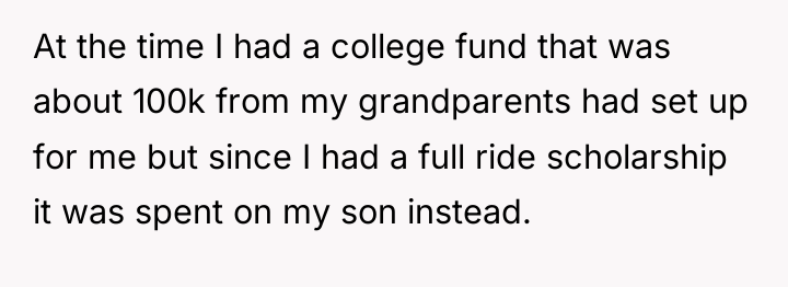At the time I had a college fund that was...
