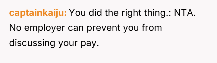 captainkaiju You did the right thing.: NTA. No employer can...