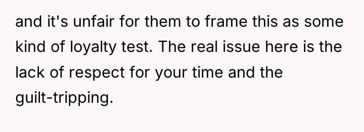 and it's unfair for them to frame this as some...