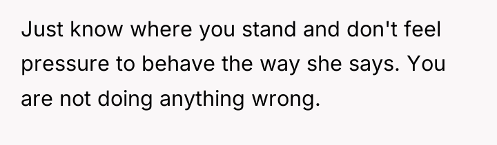 Just know where you stand and don't feel pressure to...