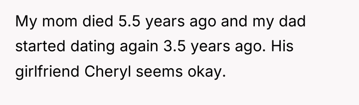 My mom died 5.5 years ago and my dad started...