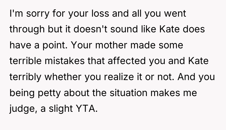 I'm sorry for your loss and all you went through...