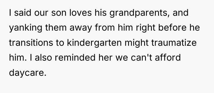 I said our son loves his grandparents, and yanking them...