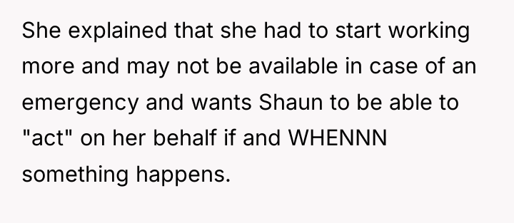 She explained that she had to start working more and...