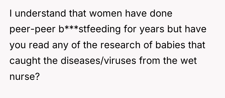 I understand that women have done peer-peer b***stfeeding for years...