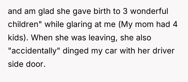 and am glad she gave birth to 3 wonderful children"...