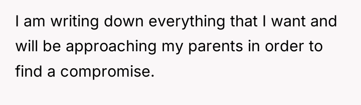 I am writing down everything that I want and will...