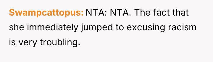 Swampcattopus NTA: NTA. The fact that she immediately jumped to...