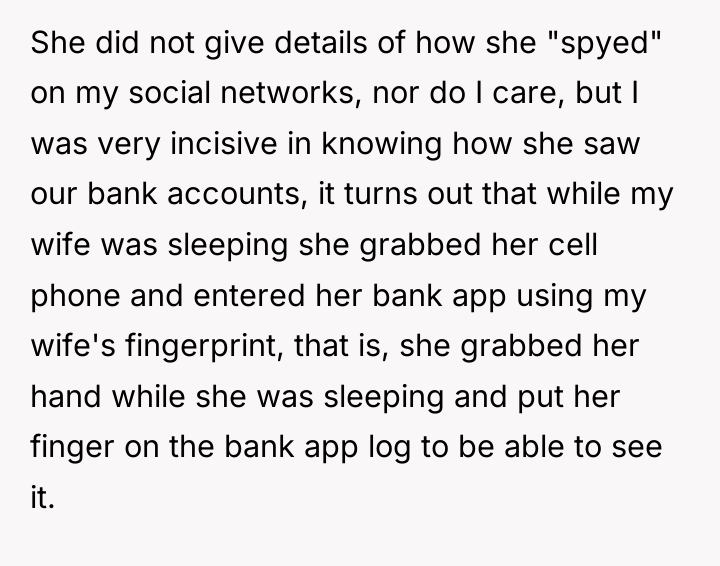She did not give details of how she "spyed" on...