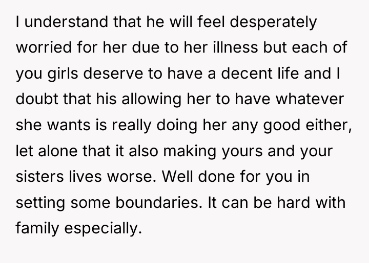 I understand that he will feel desperately worried for her...