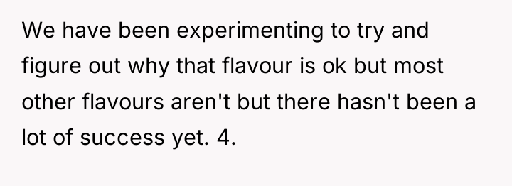 We have been experimenting to try and figure out why...